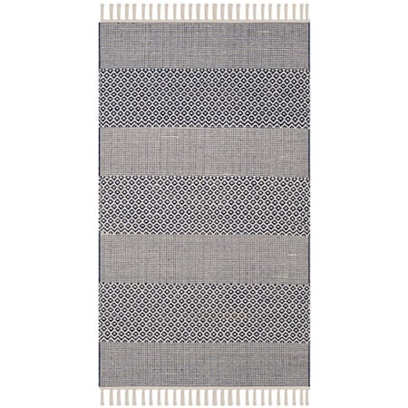 Safavieh 4 x 6 ft. Montauk Hand Woven Small Rectangle Area Rug Ivory & Navy MTK330B-4